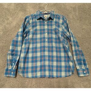 J.Crew‎ Women Perfect Fit Button Up Plaid Blouse L Tunic Capsule Versatile